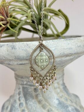 Beautiful Bohemian REVERSIBLE Jilzarah Fringed Pendant Necklace